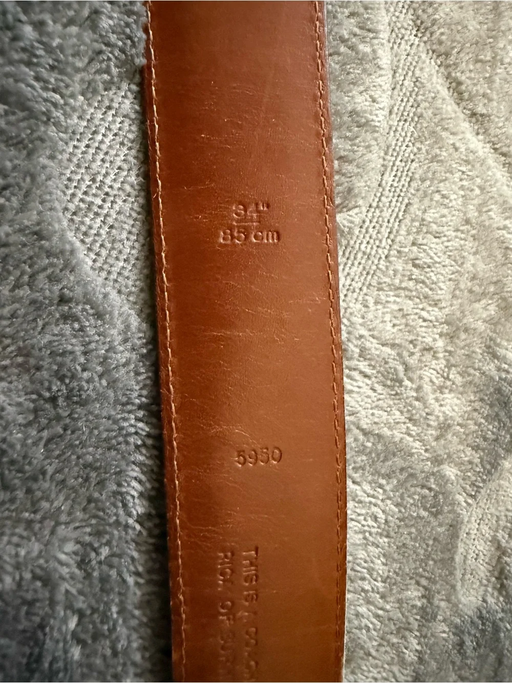Coach Men's Brown Leather Belt with Brass Buckle 34” waist